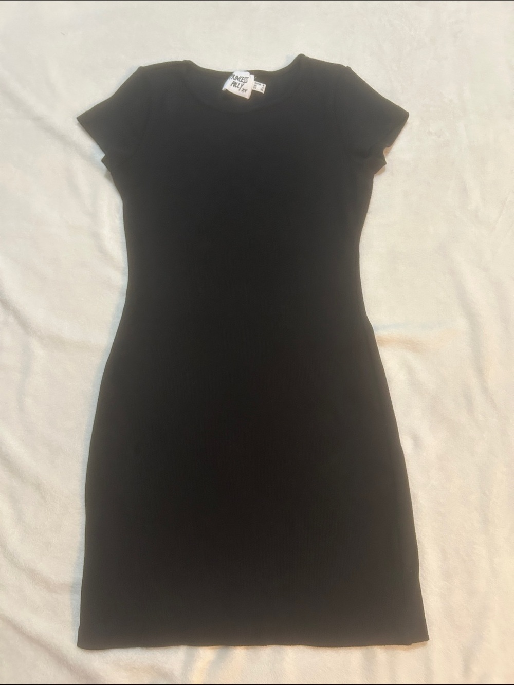 Princess Polly Women’s Dress Black Short Sleeve Ribbed Mini Dress - Size 4